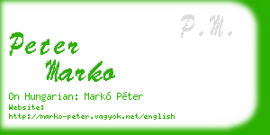 peter marko business card